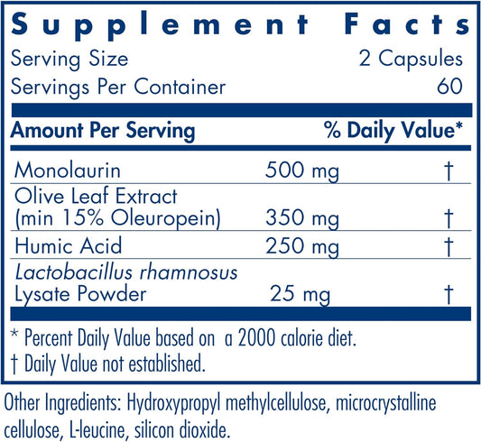 Allergy Research Group - Humic-Monolaurin Complex - with Olive Leaf, I
