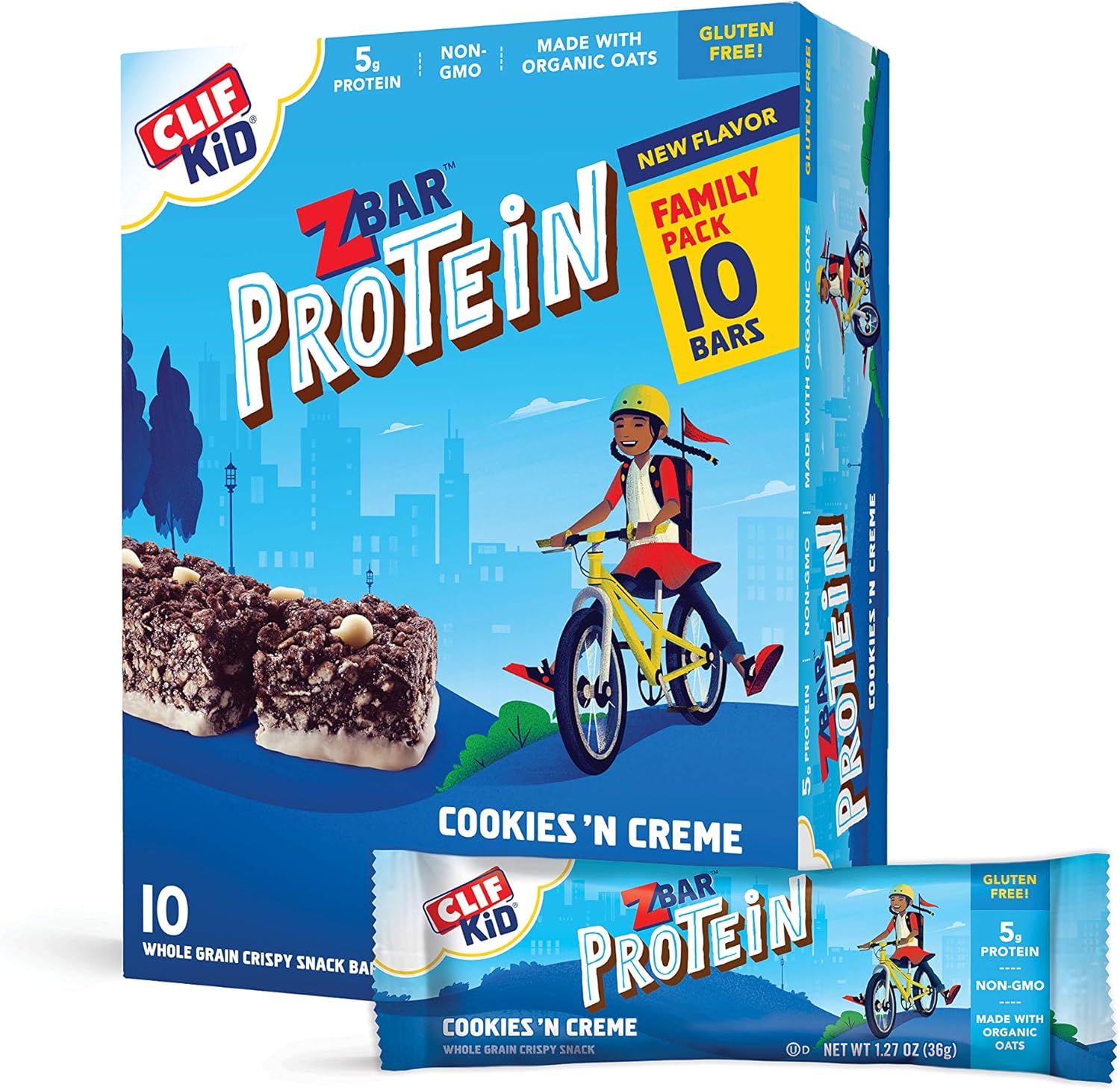 Clif Kid Zbar - Protein Granola Bars - Cookies And Creme Flavor - Non-12.7 Ounces