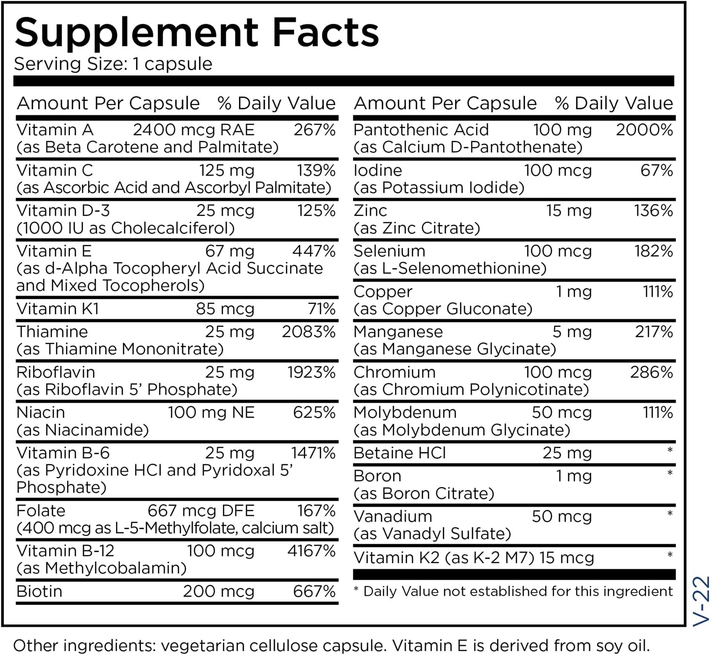 Metabolic Maintenance The Big One - Iron-Free Multivitamin with Active