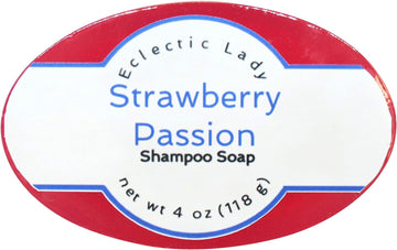 Eclectic Lady Strawberry Passion Shampoo Soap Bar with Pure Argan Oil, Silk Protein, Honey Protein and Extracts of Calendula ower, Aloe, Carrageenan, Sunower - 4  Bar