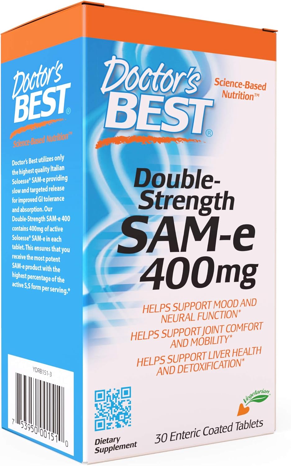 Doctor'S Best Sam-E 400 Mg, Vegetarian, Gluten Free, Soy Free, Mood An