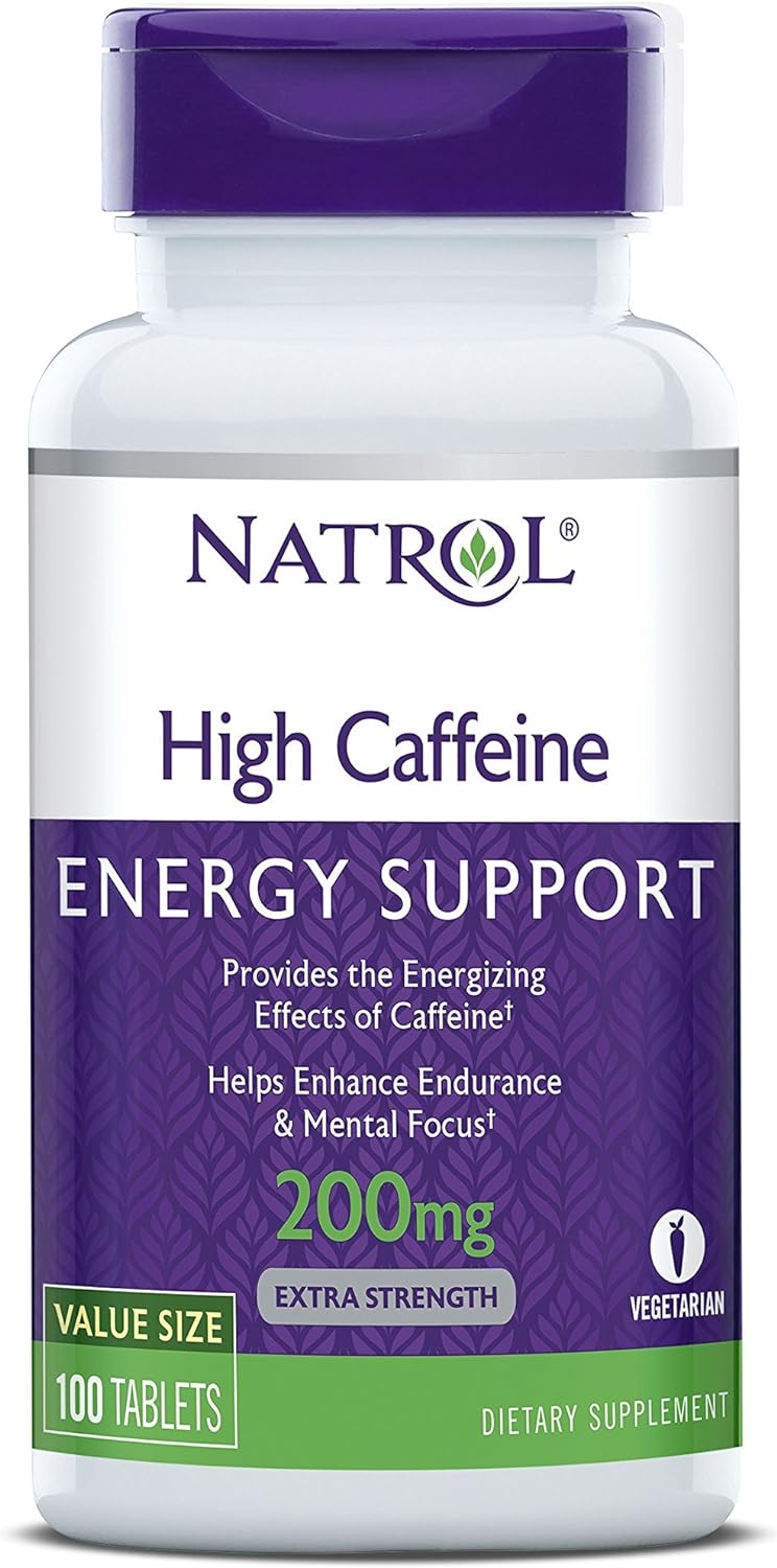 Natrol High Caffeine Tablets, Energy Support, Helps Enhance Endurance