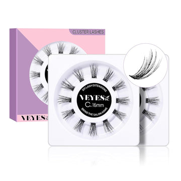 VEYES INC Individual Lash Clusters. Clusters Lashes that Look Like Extensions. Wispy Lashes for Beginners at home.14&16mm (TP01)