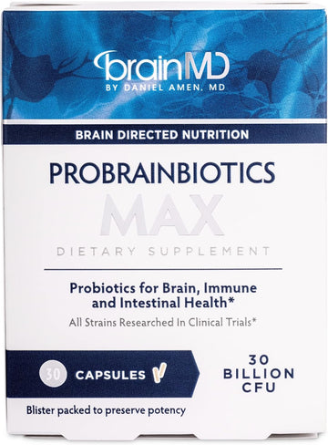 Dr Amen BrainMD ProBrainBiotics MAX - 30 Capsules - Probiotics for Bra