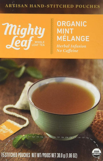 Mighty Leaf Tea Organic Mint Melange Hand-Stitched Tea Bags, 15 ct