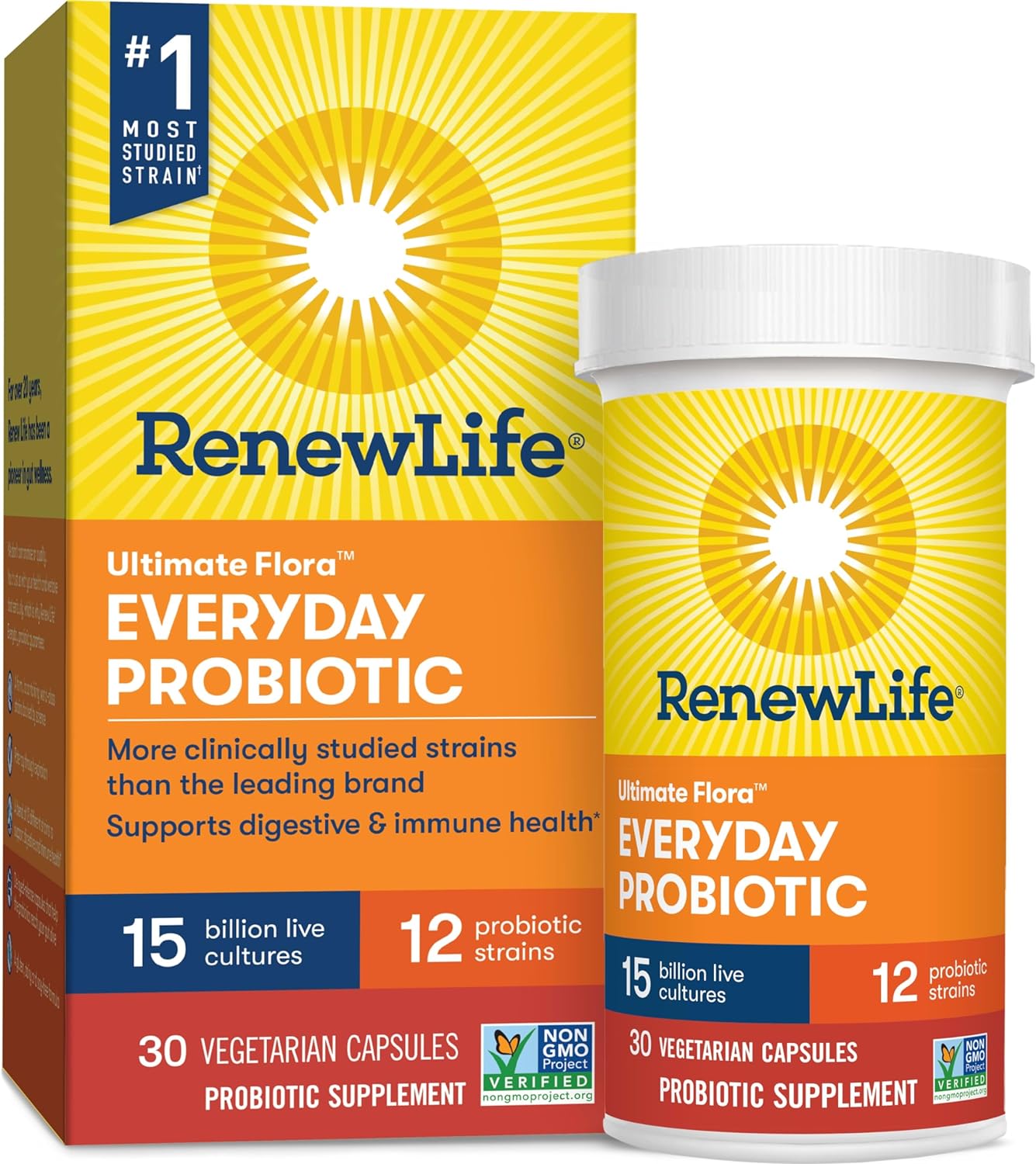 Renew Life Everyday Probiotic Capsules, Daily Supplement Supports Urin1.6 Ounces