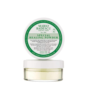 Mario Badescu Special Healing Face Powder for Oily and Troubled Skin, Reduces T-Zone Shine, Decongests Pores and Balances Excess Oil, Gentle Sulfur Powder for Skin Care