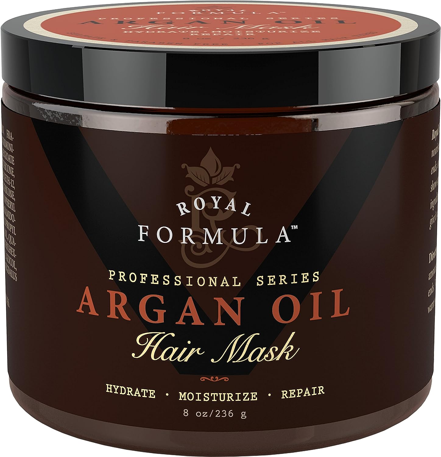 Argan Oil Hair Mask, 100% Organic Argan & Almond Oils - Deep Conditioner, Repair Dry Damaged, Color Treated & Bleached Hair - Hydrates & Stimulates Hair Growth, 8