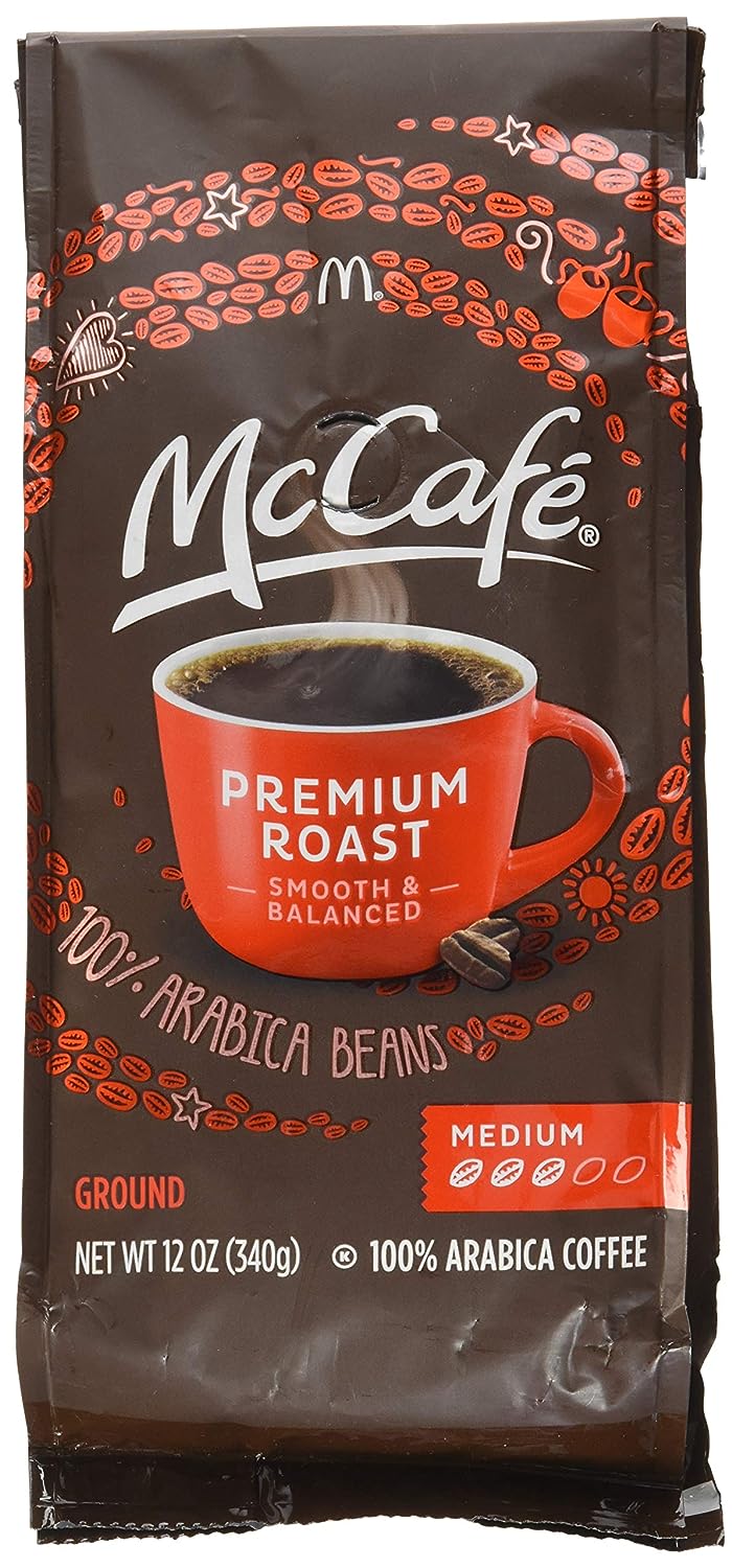 McDonalds McCafe Premium Roast Ground Coffee Bag (Pack of 2) (Premium Roast - Medium) by McCafe