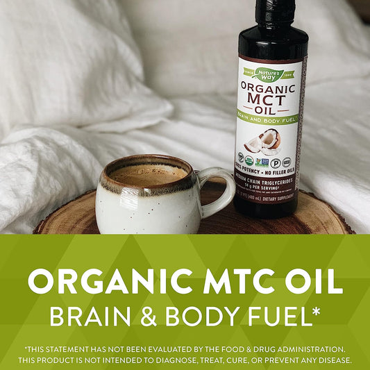 Nature's Way MCT Oil, Brain and Body Fuel from Coconuts*; Keto and Paleo Certified, Organic, Gluten Free, Non-GMO Project Verified, 16 .