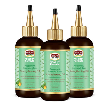 African Pride Feel It Formula, Strengthening Oil with Peppermint, Rosemary, and Sage, Helps promote Hair Growth, Nourish