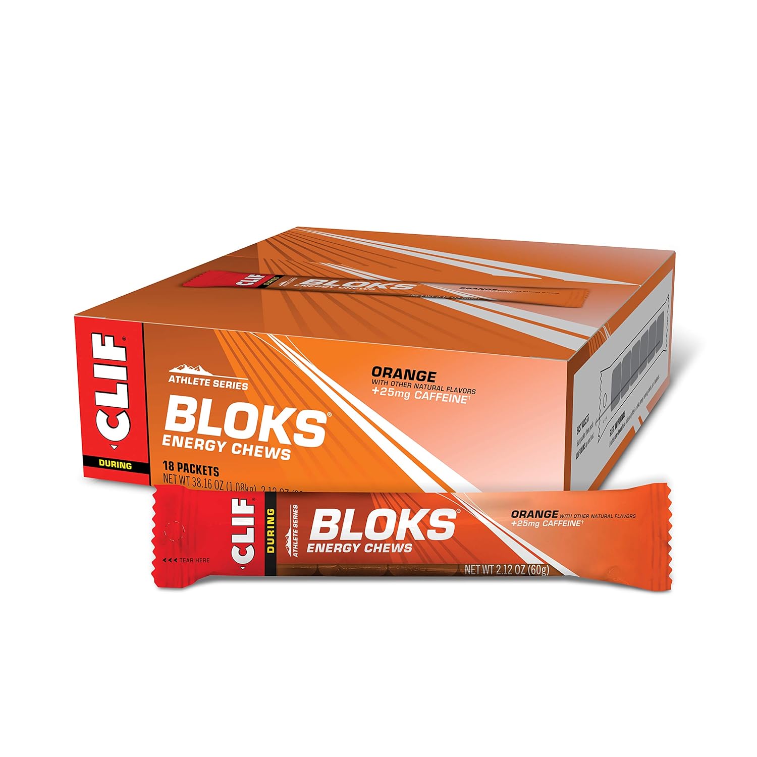 Clif Bloks - Orange Flavor With Caffeine - Energy Chews - Non-Gmo - Pl2.65 Pounds