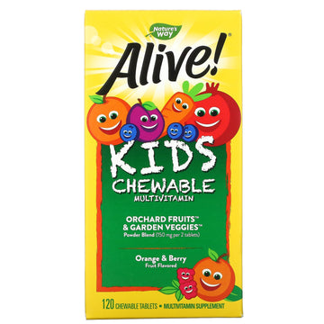 Nature's Way, Alive! Kid's Chewable Multivitamin, Orange & Berry