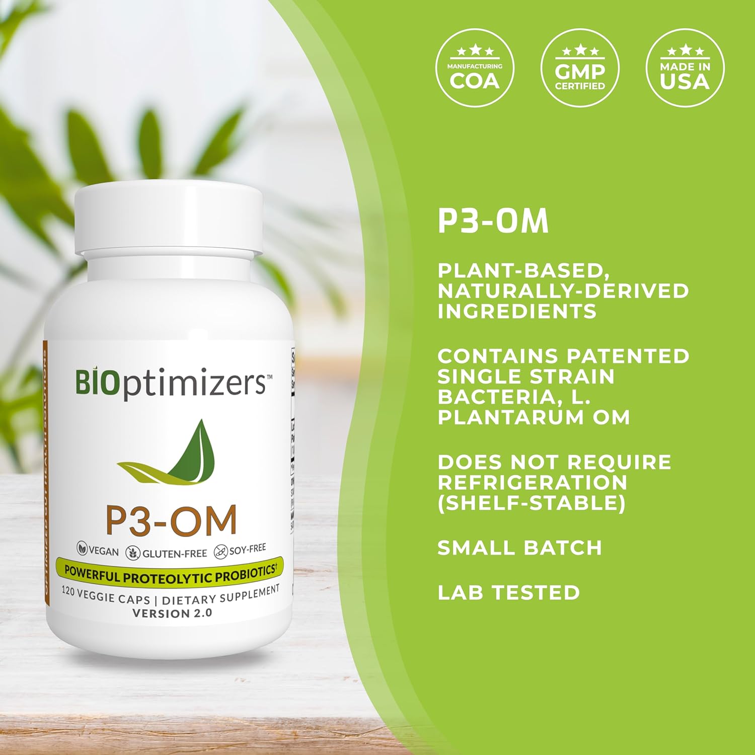 BiOptimizers P3-OM Proteolytic Prebiotics & Probiotics Supplement – La