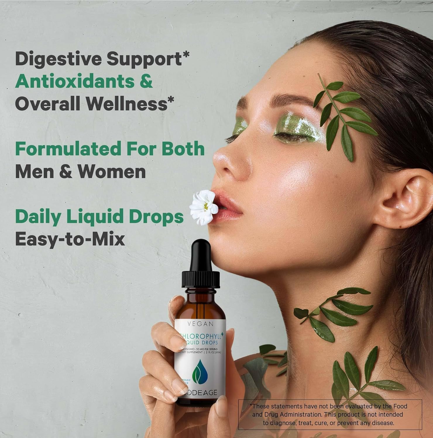 Codeage Chlorophyll Liquid Drops Supplement, Immune Support, Skin Care