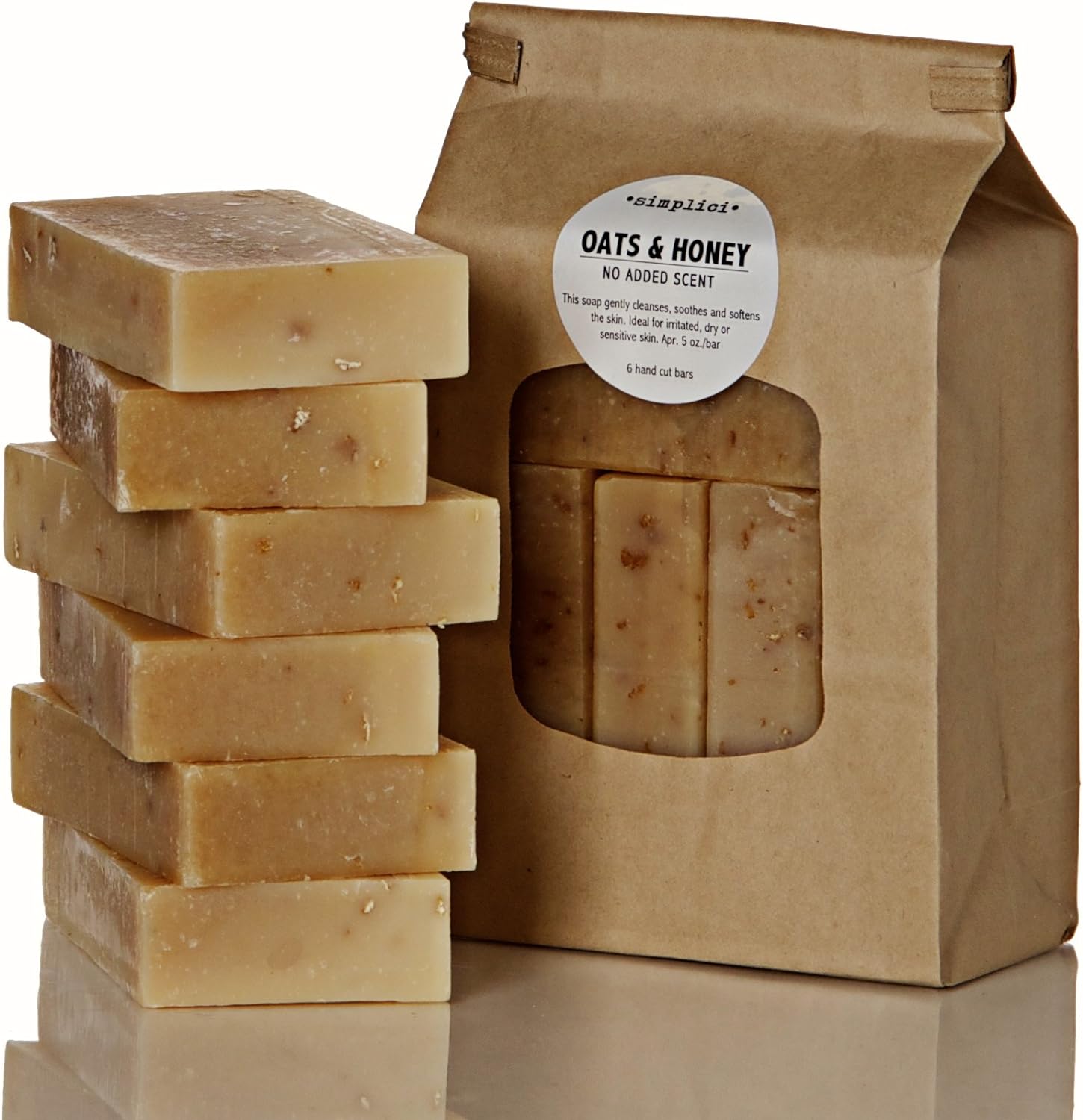 SIMPLICI Oatmeal & Honey Bar Soap Value Bag (6 Units at 4.5  Each)