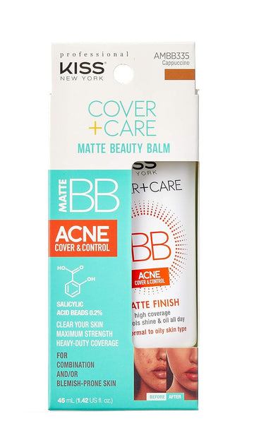 KISS Cover + Care Acne Control Matte Finish Beauty Balm- AMBB335 (Matte-Cappuccino)