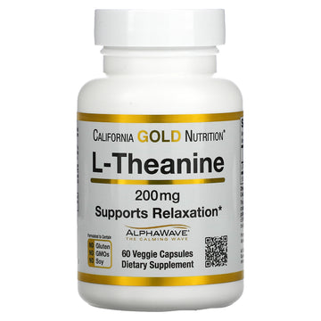 California Gold Nutrition, L-Theanine, AlphaWave, Supports Relaxation, Calm Focus, 200 mg