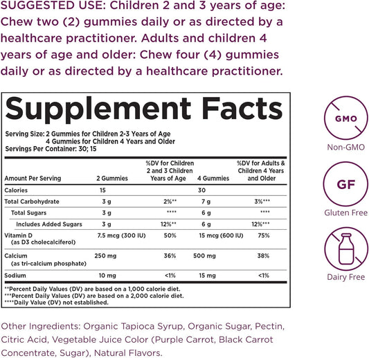 Solgar U-Cubes Children's Calcium with Vitamin D3, 60 Gummies - 3 Flav