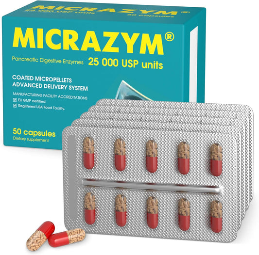 Micrazym Avva Pharm Pancreatic Enzymes - 25,000 Usp Effective Pancrea2.15 Ounces