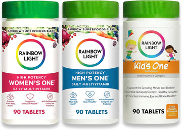 Rainbow Light Multivitamin Bundle For Families, Vitamin C, D & Zinc, P