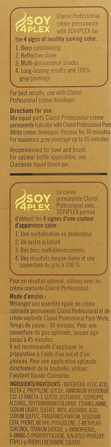 Clairol Professional Permanent Crème, 10n Lightest Neutral Blonde, 2  (Pack of 1)