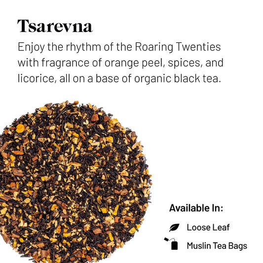 Kusmi Tea Tsarevna Loose Tea Tin - Organic Black Tea with Orange & Spices