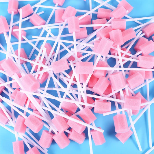 ULTNICE 100pcs Disposable Oral Care Swabs Tooth Cleaning Mouth Swabs Oral Swabs Pink…