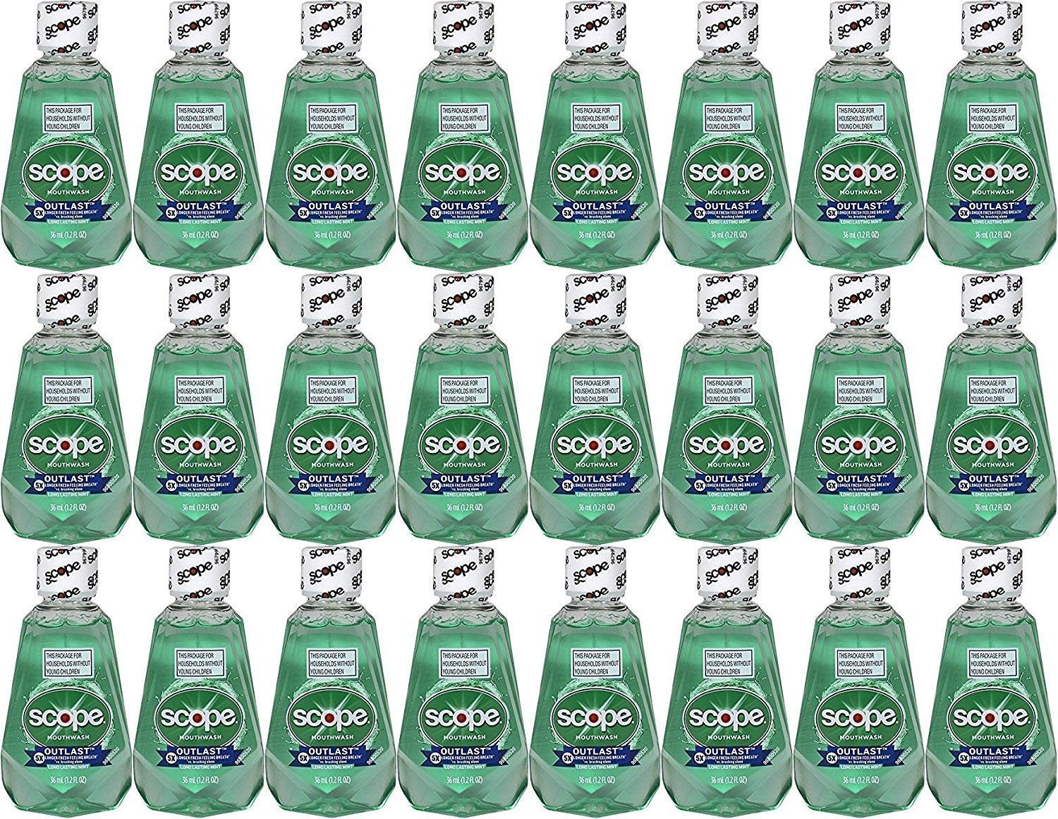 Scope Outlast Mouthwash, Long Lasting Mint, Travel Size, 1.2   (Pack of 48)