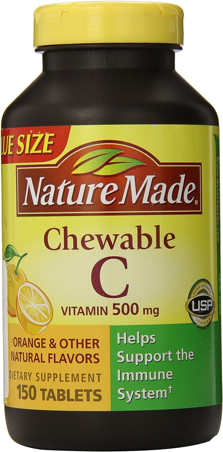 Nature Made Vitamin C 500 mg Chewables, Orange, 150 ct