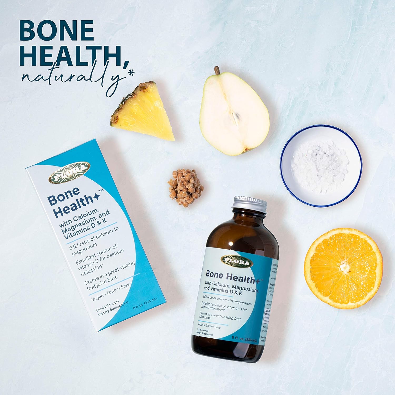 Flora - Bone Health+ with Calcium, Magnesium and Vitamins D & K, 2.5:1