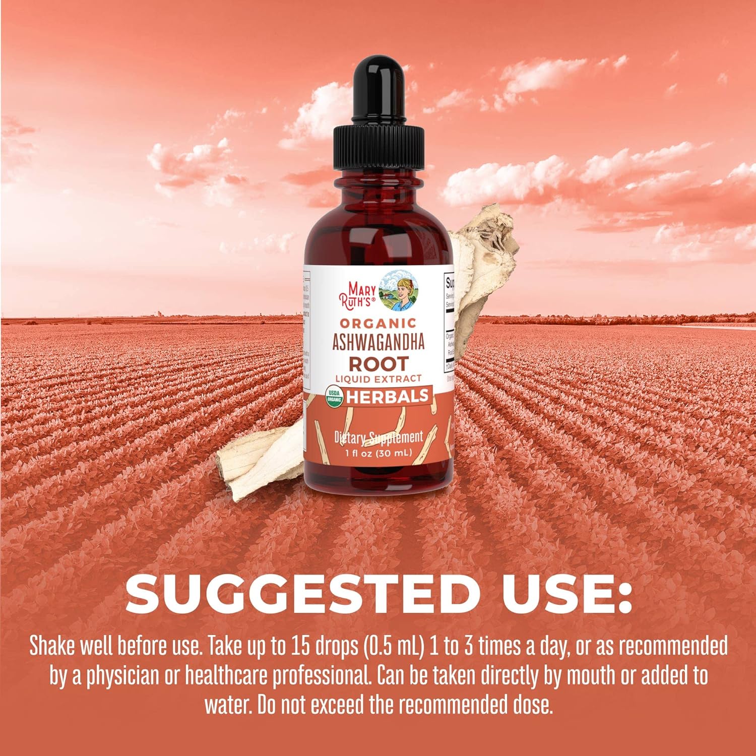 MaryRuth's Ashwagandha Root Liquid Drops | USDA Organic | Stress Relie