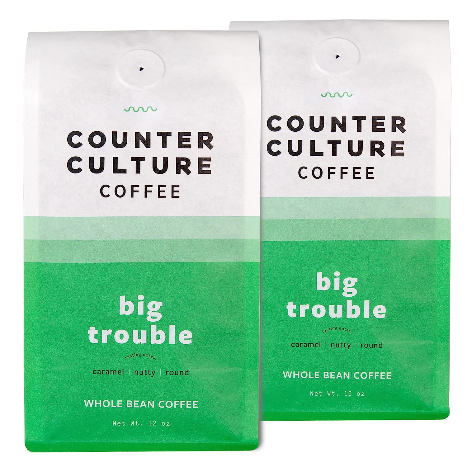 Counter Culture Coffee Big Trouble x 2 - Medium Roast, Sustainably Farmed, Kosher, Whole Bean Coffee, (2 Bags)