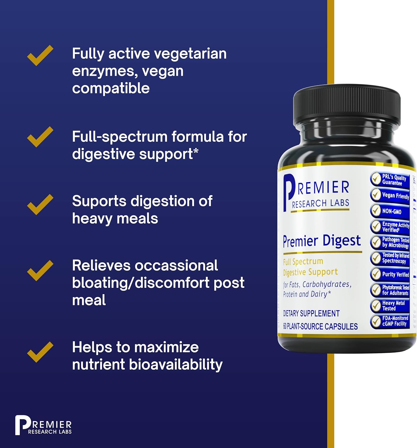 Premier Research Labs Premier Digest - Active Digestive Enzymes Supple