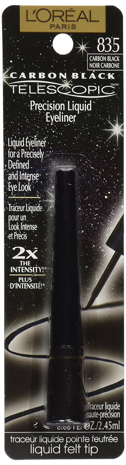 L’Oréal Paris Telescopic Precision Liquid Eyeliner, Carbon Black, 0.08 s