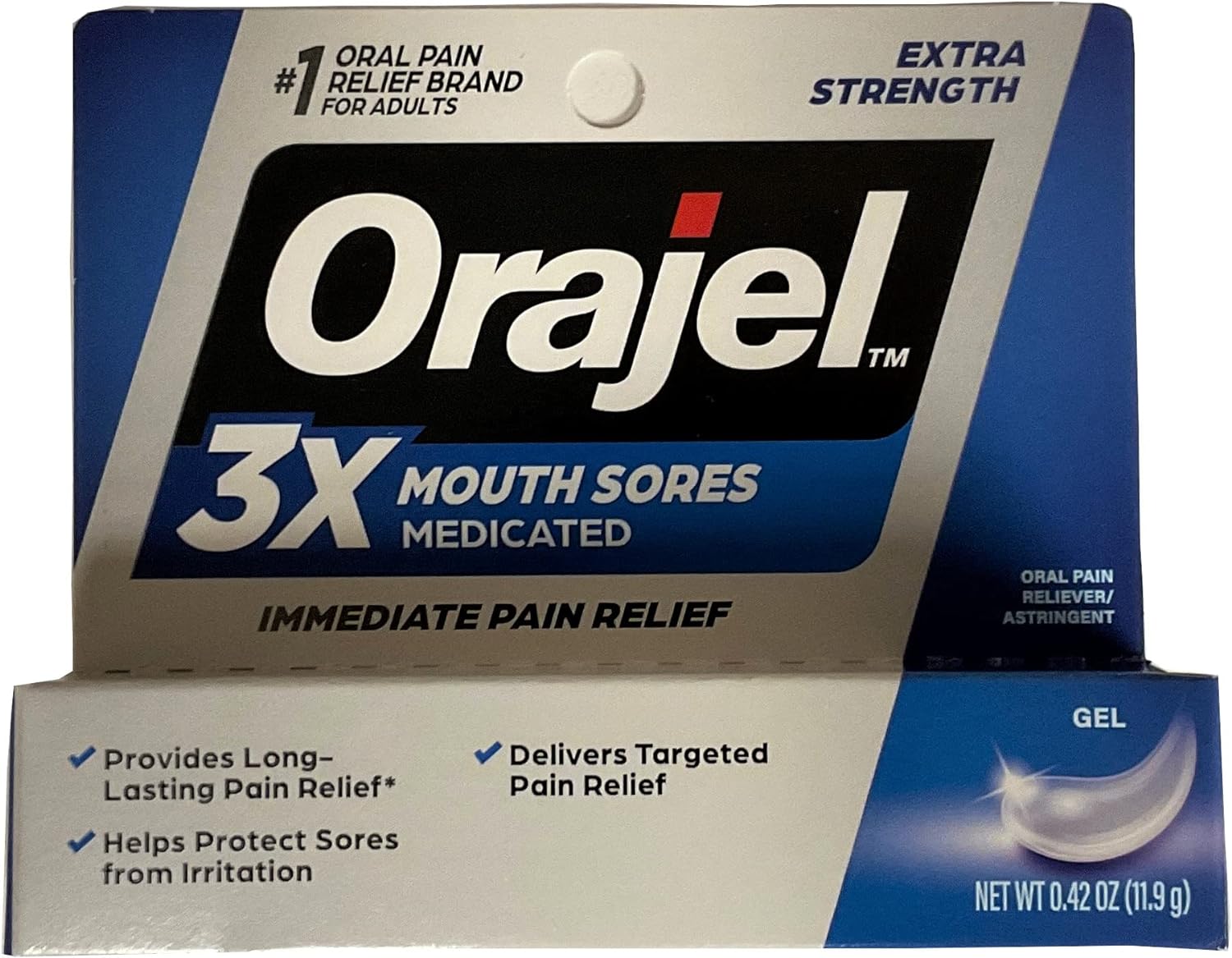 Orajel Mouth Sores Gel Oral Pain Reliever/Antiseptic/Astring