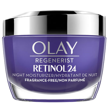 Olay Regenerist Retinol 24 Night Moisturizer cream, Fragrance free, 1.7