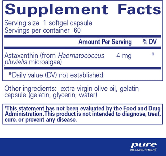 Pure Encapsulations Astaxanthin | Antioxidant Supplement for Joints, S