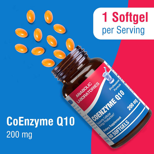 Anabolic Laboratories CoQ10 200mg Softgels - 30 Coenzyme Q10 Supplemen