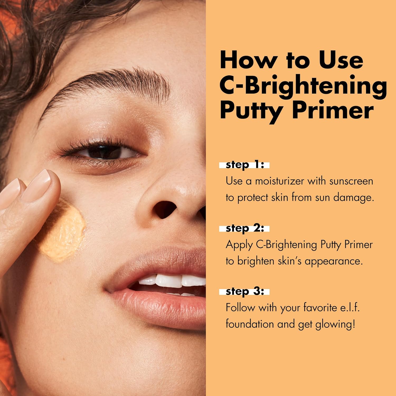 e.l.f C-Brightening Putty Primer, Makeup Primer For Brighten