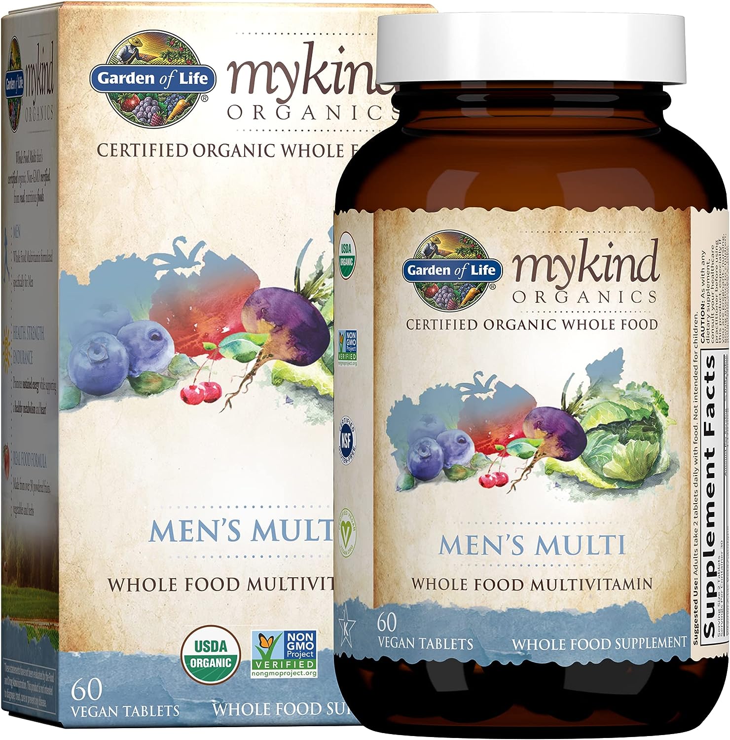 Garden Of Life Organics Whole Food Multivitamin For Men, 60 Tablets, V