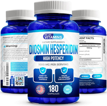 We Like Vitamins Diosmin Hesperidin 1000mg ? 180 Capsules ? 90 Day Sup