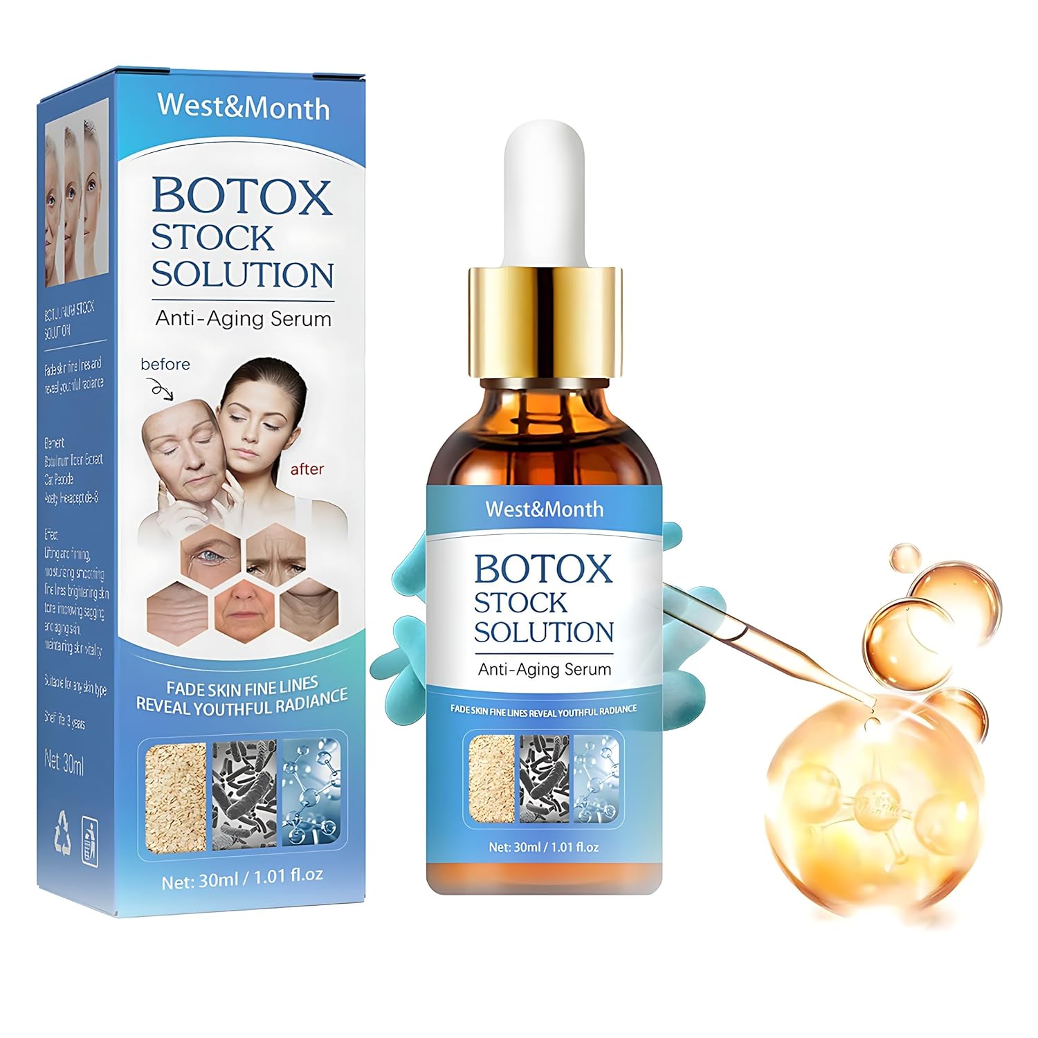 Botox Face Facial Serum, Botox Serum Anti Aging Serum for Face, Instant Face Lift Cream for Women 30