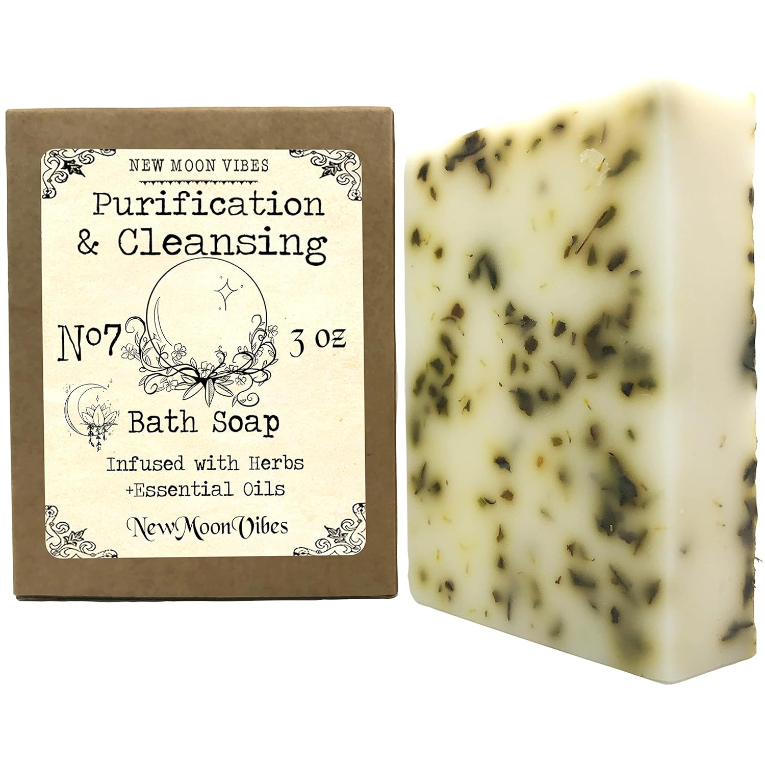 Purification & Cleansing Essential Oils Herbal Ritual Bath Soap Bar Infused with Real Herbs Botanicals Scented Smudge Banish Negative People Feelings Guilt Sadness Grief Unwanted Energy Break Spells