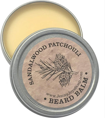 Jenny Joy's Beard balm Sandalwood & Patchouli Scent, Beard Wax & Mustache Wax For Men’s, 100% Rich Nutrients Bees Wax, Jojoba, Coconut Oil. Pine Resin