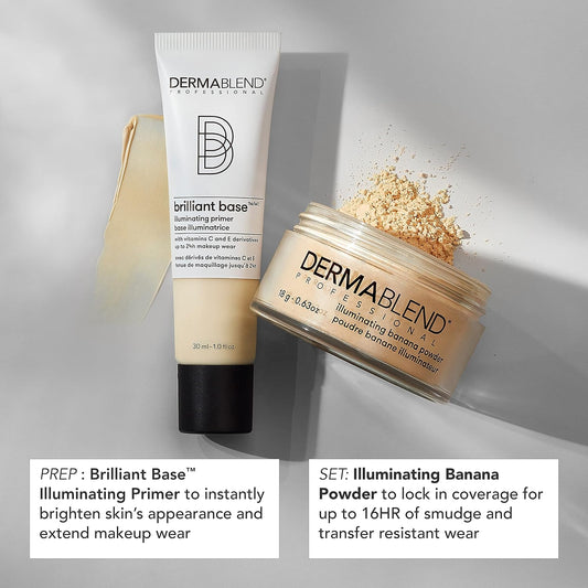 Dermablend Brilliant Base Illuminating Primer Face Makeup - Formulated with Niacinamide, Shea Butter, and Glycerin, Enriched with Vitamin C and E Derivatives, Provides Long Lasting Radiance, 1