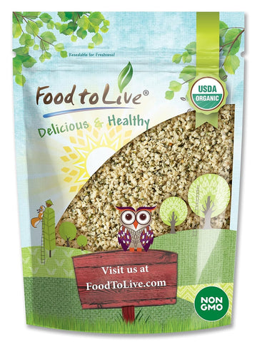 Organic Hemp Seeds– Non-GMO Raw Hearts, Hulled, Shelled, Kosher, Vegan, Keto-Friendly. Good Source of Protein & Fiber. Great for Smoothies, Oatmeal, and Salads. Bulk
