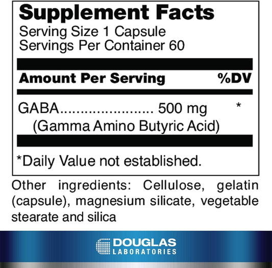 Douglas Laboratories Gaba 500 Mg. | Amino Acid Support For Brain Neuro