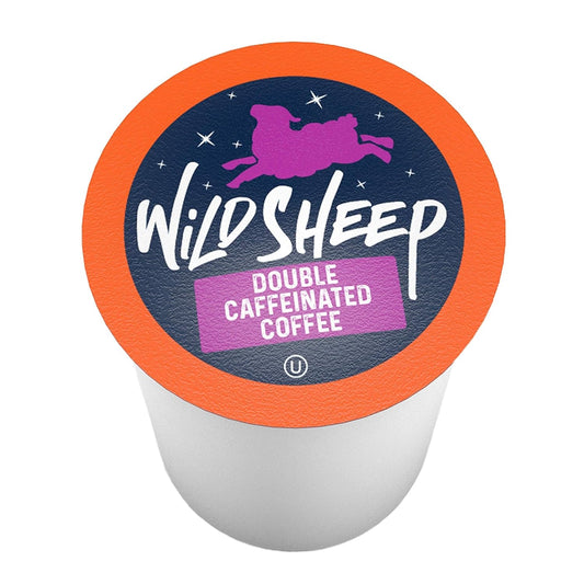 Wild Sheep High Caffeine (Double Caffeinated) Coffee Pods, Compatible with Keurig K-Cup Brewers, Extra Caffeine in Recyclable Cups, 40 Count