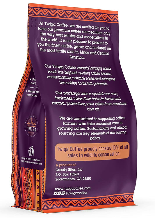 Twiga Coffee | Guatemala Coffee | USDA Organic | Fairtrade | Dark Roast | Whole Bean |